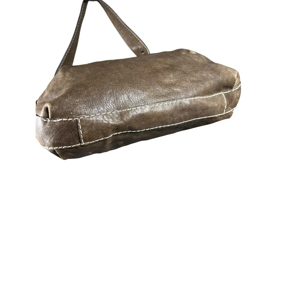 Abercrombie & Fitch Y2K‎ 00's Leather Hobo Shoulder Bag Slouchy Distressed Brown